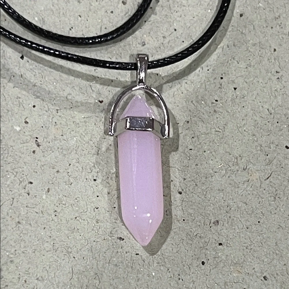 Pink Crystal Rose Quartz Pendant Necklace